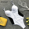 Image of NEW! Melphieer High-leg Structured One-piece Swimsuit Underwire Padded Biquini Girls Swimwear Monokini Swimming Suit For Women