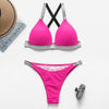 Image of Neon green micro bikini 2020 bathing suit Sexy push up swimsuit female bathers Triangle shiny swimwear women swim suit biquinis