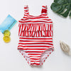 Image of New 2019 Girls swimwear Strip design Girls swimsuit 2~14Year Children swimwear One piece Kids Beach wear Bathing suit-SW656 mix