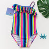 Image of New 2019 Girls swimwear Strip design Girls swimsuit 2~14Year Children swimwear One piece Kids Beach wear Bathing suit-SW656 mix