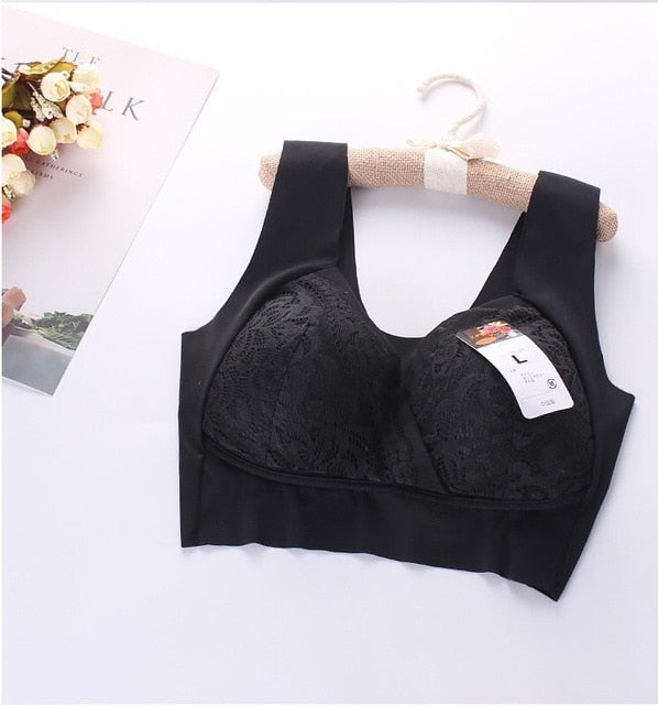 New Arrival No Rims High elasticity Sexy Lingeries Underwears Women bras plus size 6XL Bra women's Vest Fashion lace brassiere
