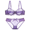 Image of New Fashion Embroidery Lingerie Set Women Bras C D Cup Plus Size Underwear Set Sexy Black Transparent Bra and Panties Sets Lace