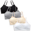 Image of New Fashion Young Girls Cotton Camisoles Girl Underwear Printing Lace vest Top For Teens Training Soft Camisole Sports Bra Top