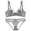 Image of New Gather Adjusted Thin Cup Lingerie Bra Set Underwear Transparent Temptation Sexy Bra Set For Women High Waist Bra & Brief Set