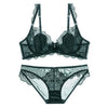 Image of New Gather Adjusted Thin Cup Lingerie Bra Set Underwear Transparent Temptation Sexy Bra Set For Women High Waist Bra & Brief Set