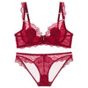 Image of New Gather Adjusted Thin Cup Lingerie Bra Set Underwear Transparent Temptation Sexy Bra Set For Women High Waist Bra & Brief Set