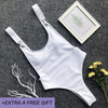 Image of New Halter One Piece Swimsuit Women Solid Yellow Red Swimwear Underwire Bathing Suit Swimming Suit 2018 Beachwear Black Bodysuit