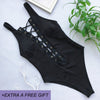 Image of New Halter One Piece Swimsuit Women Solid Yellow Red Swimwear Underwire Bathing Suit Swimming Suit 2018 Beachwear Black Bodysuit