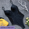 Image of New Halter One Piece Swimsuit Women Solid Yellow Red Swimwear Underwire Bathing Suit Swimming Suit 2018 Beachwear Black Bodysuit