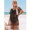 Image of New Knitted Beach Cover Up Women Bikini Swimsuit Cover Up Hollow Out Beach Dress Tassel Tunics Bathing Suits Cover-Ups Beachwear