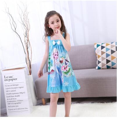 New Listing 2019 Children pajamas Summer Dresses Girls Baby Pajamas Cotton Princess girl Nightgown Home Cltohing Girl Sleepwear