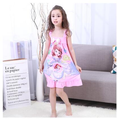 New Listing 2019 Children pajamas Summer Dresses Girls Baby Pajamas Cotton Princess girl Nightgown Home Cltohing Girl Sleepwear
