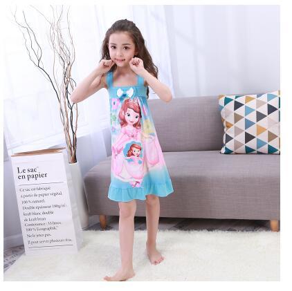 New Listing 2019 Children pajamas Summer Dresses Girls Baby Pajamas Cotton Princess girl Nightgown Home Cltohing Girl Sleepwear