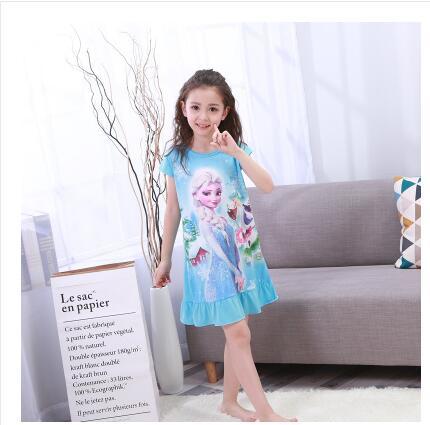 New Listing 2019 Children pajamas Summer Dresses Girls Baby Pajamas Cotton Princess girl Nightgown Home Cltohing Girl Sleepwear