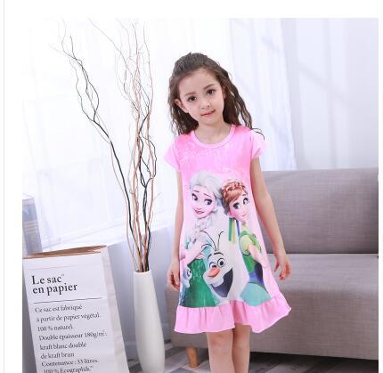 New Listing 2019 Children pajamas Summer Dresses Girls Baby Pajamas Cotton Princess girl Nightgown Home Cltohing Girl Sleepwear