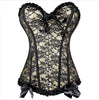 Image of New Sexy Gothic Satin Lingerie Lace Corset Top + G-string + Skirt Bustier Mini Tutu Wedding Dress Costume Black Corset S-6XL