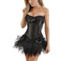 Image of New Sexy Gothic Satin Lingerie Lace Corset Top + G-string + Skirt Bustier Mini Tutu Wedding Dress Costume Black Corset S-6XL