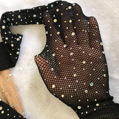 New Sexy Womens Lady Girls Diamond Design Black Sexy Fishnet Pattern Jacquard Stockings Rhinestone Pantyhose Tights