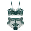 Image of New Ultra Thin Cup Lingerie Bra Set Underwear Transparent Temptation Sexy Underwear Set For Women High Waist Bra & Brief Set
