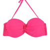 Image of New Women Sexy Micro Bikini Top Halter Swimwear Brazilian Biquini Cross Ruched Bra Push Up Bathing Suit Solid Swimsuit T607