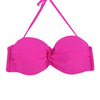 Image of New Women Sexy Micro Bikini Top Halter Swimwear Brazilian Biquini Cross Ruched Bra Push Up Bathing Suit Solid Swimsuit T607