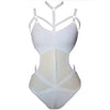 Image of New XS - 5XL 2019 Black Sheer Knit Net Mesh Sexy Women Swimwear One Piece Swimsuit Female Bather Bathing Suit Swim Monokini V536