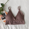 Image of New women's underwear without steel ring thin section gathered bra tube top student simple solid color thread beauty back linger