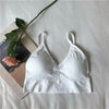 Image of New women's underwear without steel ring thin section gathered bra tube top student simple solid color thread beauty back linger