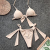 Image of NewAsia Sexy Bikini 2019 Swimwear Women Summer Halter Lace Up Bow Push Up Padded Bra Micro Bikini Thong Two Piece Set Beachwear