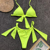Image of NewAsia Sexy Bikini 2019 Swimwear Women Summer Halter Lace Up Bow Push Up Padded Bra Micro Bikini Thong Two Piece Set Beachwear