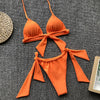 Image of NewAsia Sexy Bikini 2019 Swimwear Women Summer Halter Lace Up Bow Push Up Padded Bra Micro Bikini Thong Two Piece Set Beachwear