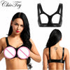 Image of Newest Fashion Sexy Womens Lingerie Wetlook Faux Leather Sleeveless Open Cups Bra Underwear Vest Tank Crop Tops for Nightwear
