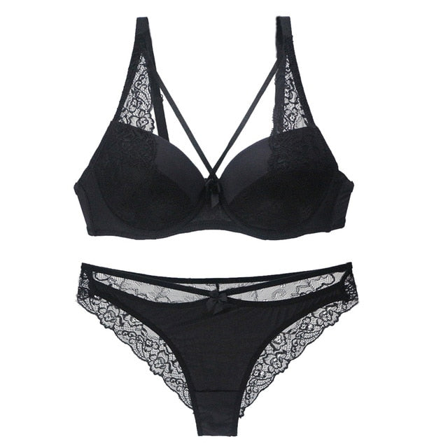 Norns women's sexy underwear set lace lingerie set push up plus size bra set of linen red lingerie bra and panty set bralette
