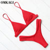 Image of OMKAGI Brand Swimwear Women Swimsuit Sexy Push Up Micro Bikinis Set Swimming Bathing Suit Beachwear Summer Brazilian Bikini 2019