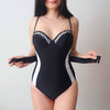 Image of One Piece Swimwear Women Swimsuit Push Up With Underwire Women's Swimsuit 2019 New Women Bathing Suit Fitness With Belt Straps
