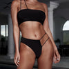 Image of One shoulder thong bikinis 2020 mujer bathers High cut black swimwear women biquini Bandeau push up swimsuit female bathing suit