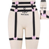 Image of Original Design Pink Collar Bow Harness Bra Kawaii Open Chest Bondage Body Cage Pastel Gothic Body Harness Belt