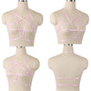 Image of Original Design Pink Collar Bow Harness Bra Kawaii Open Chest Bondage Body Cage Pastel Gothic Body Harness Belt