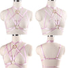 Image of Original Design Pink Collar Bow Harness Bra Kawaii Open Chest Bondage Body Cage Pastel Gothic Body Harness Belt