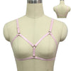 Image of Original Design Pink Collar Bow Harness Bra Kawaii Open Chest Bondage Body Cage Pastel Gothic Body Harness Belt