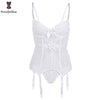 Image of Padded Bra Lingerie Corset Sexy Women Night Wear Waist Trimmer Lace Transparent Elastic Boned Waist Slimming Underwear Bustiers
