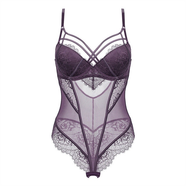 Padded Bra Lingerie Sexy Corset Bustier Women Underwear Elasticity Transparent Straps Corset Waist Trainer Sleepwear Black White