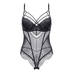 Padded Bra Lingerie Sexy Corset Bustier Women Underwear Elasticity Transparent Straps Corset Waist Trainer Sleepwear Black White