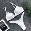 Image of Padded Push Up Bikini Set Underwire Flower Ruffles Swimsuit For Women Sexy Solid Bandeau Female Bathing Suit 2018 Summer Biquini