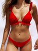 Image of Padded Push Up Bikini Set Underwire Flower Ruffles Swimsuit For Women Sexy Solid Bandeau Female Bathing Suit 2018 Summer Biquini