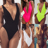 Image of Peachtan Maillot de bain femme 2019 swimwear Women bodysuits One-pieces swimsuit High cut monokini Deep v-neck bikini push up
