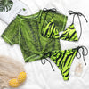 Image of Peachtan One shoulder neon green bikini 2019 micro Bandeau swimwear women bathing suit biquini Summer beachwear Push up swimsuit