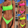 Image of Peachtan Ribbed bikini set Neon biquinis Feminino 2020 swimwear Women bathers Woman swimsuit Female Thong bandeau bathing suit