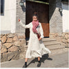 Image of Plus Size 2019 Spring Summer European Style Brand Cothing Loose Long Sleeve Women Dresses Print Dot Linen Vestidos O-Neck Robe
