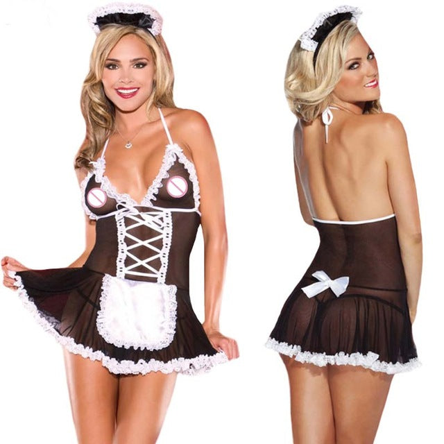 Plus Size Cosplay Erotic Sexy Lingerie Women Dress For Sex Maid Nurse Costumes Babydoll Uniform Erotic Underwear Role Play S-XXL
